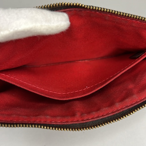 Louis Vuitton Pochette Acessoires Damier Ebene red interior - Picture 12 of 17